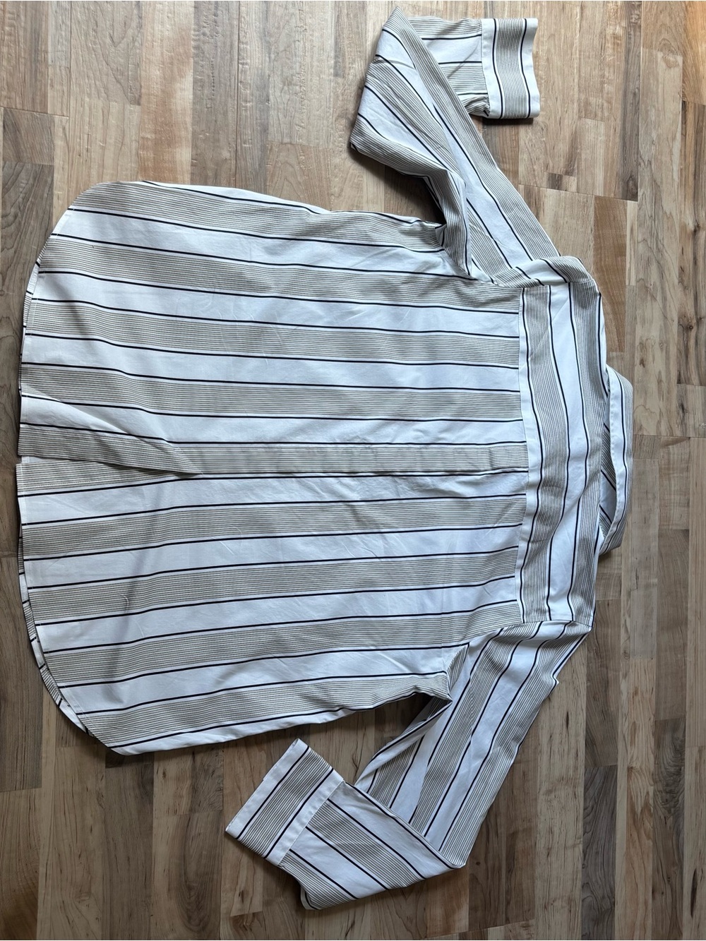 Talbots Striped Tunic Blouse Women's size XL Partial Button Front Long Sleeve - Picture 5 of 7